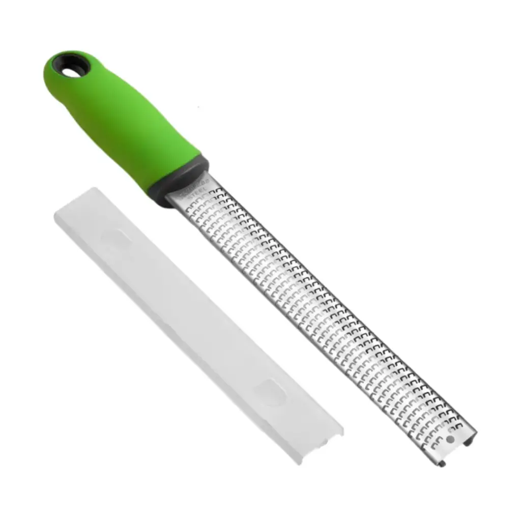 RALLADOR DE QUESO ACERO INOXIDABLE MANGO PLASTICO 32X20.5X2.5