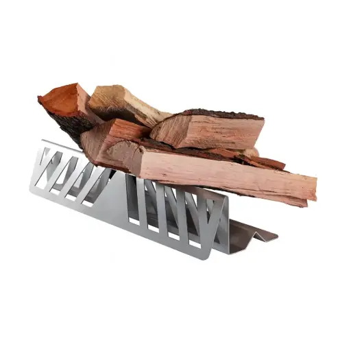 PORTA LEÑA ACERO INOX CHICO 30 CM 